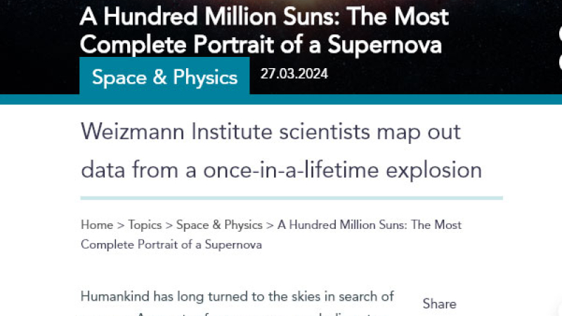 Científicos registran las primeras etapas de una supernova