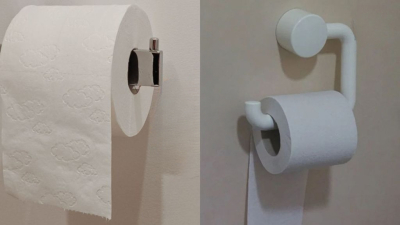 De qué forma debe colocarse el papel higiénico en el dispensador