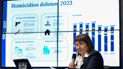 Bullrich destacó "la reducción del 10,6%" en los homicidios durante el primer semestre de 2024