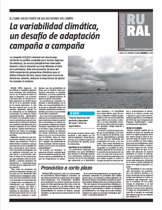 La variabilidad climática, un desafío de adaptación campaña a campaña