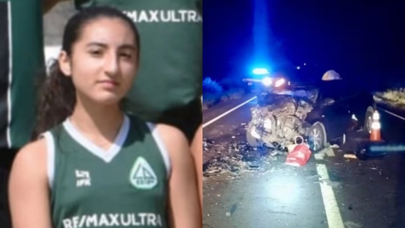 Trágico choque frontal: murió una adolescente de 13 años