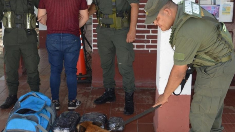 Dreyco detectó más de siete kilos de marihuana en el equipaje de un pasajero