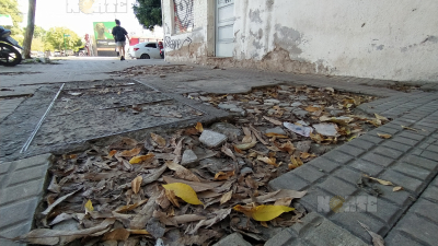 Veredas rotas en pleno centro: un riesgo para los transeúntes en Resistencia