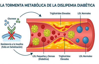 El colesterol amplifica el riesgo cardiovascular en pacientes con diabetes