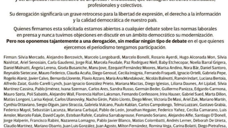 Se pronuncian en defensa de la libertad de expresión y el estatuto del periodista