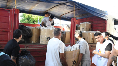 Distribución de los kits a las escuelas de la capital