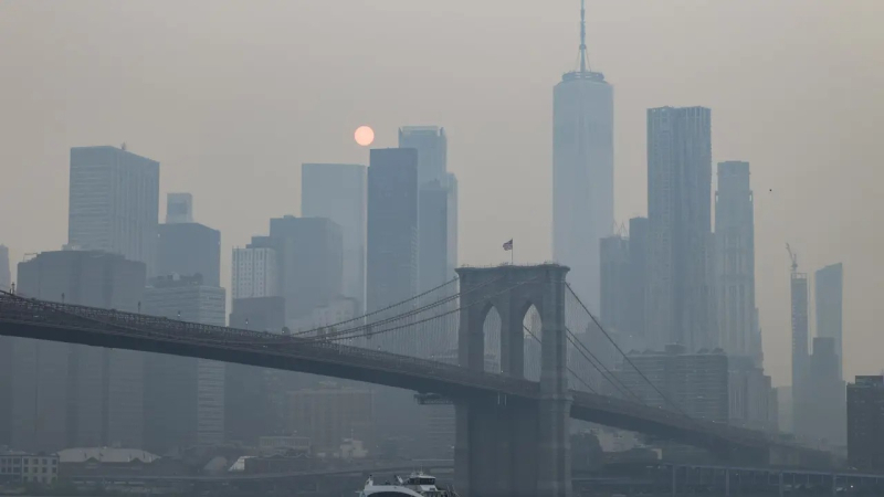 Preocupa la calidad del aire en Nueva York por los incendios
