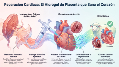 Desarrollan un hidrogel de placenta para reparar el corazón después de un infarto