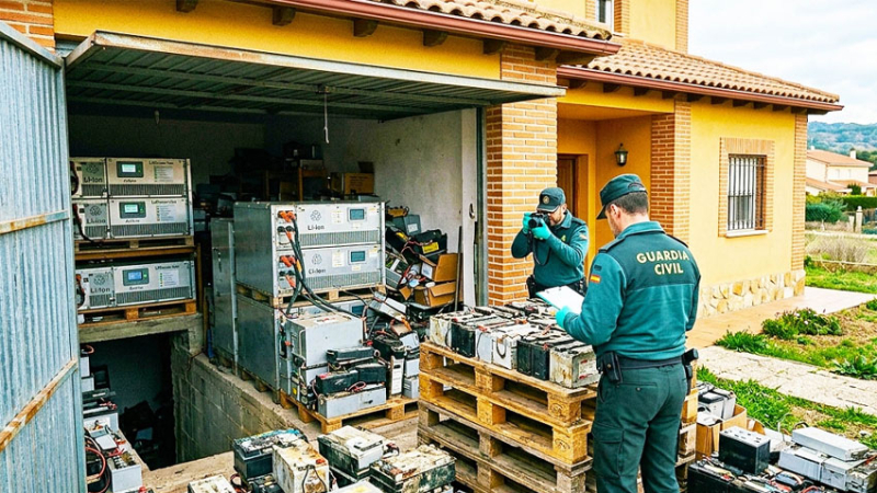 Guardaba 45 toneladas de baterías de litio en su domicilio y terminó condenado