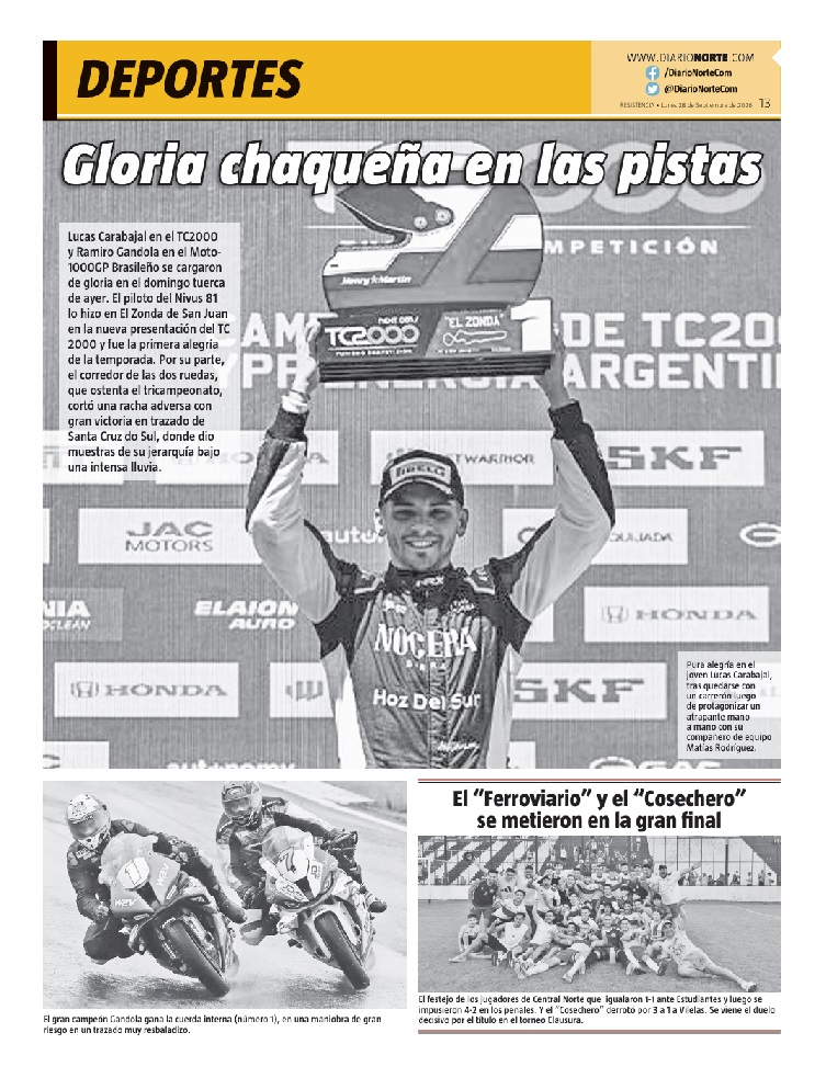 Gloria chaqueña en las pistas