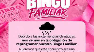 El Bingo Familiar Rosa se realizará el domingo 18