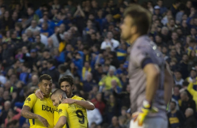 Boca goleó a Godoy Cruz en la Bombonera