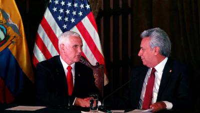 Pence reclama apoyo a Ecuador para aislar a Venezuela