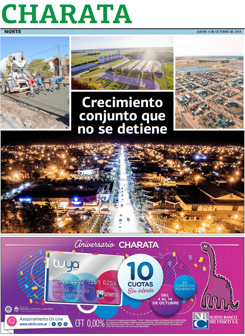 Charata: Crecimiento conjunto que no se detiene