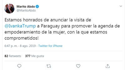Ivanka Trump visitará la Argentina en septiembre