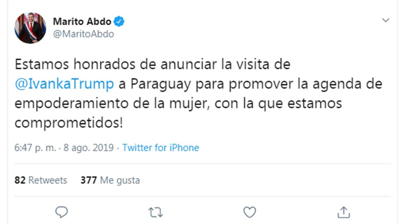 Ivanka Trump visitará la Argentina en septiembre