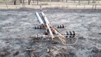 Secheep trabaja intensamente para reparar líneas por incendios rurales
