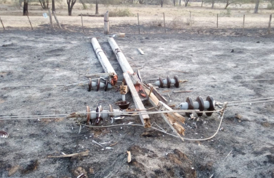 Secheep trabaja intensamente para reparar líneas por incendios rurales