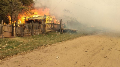 Evacuaciones por el fuego en un polo forestal y alarma en un parque de Corrientes