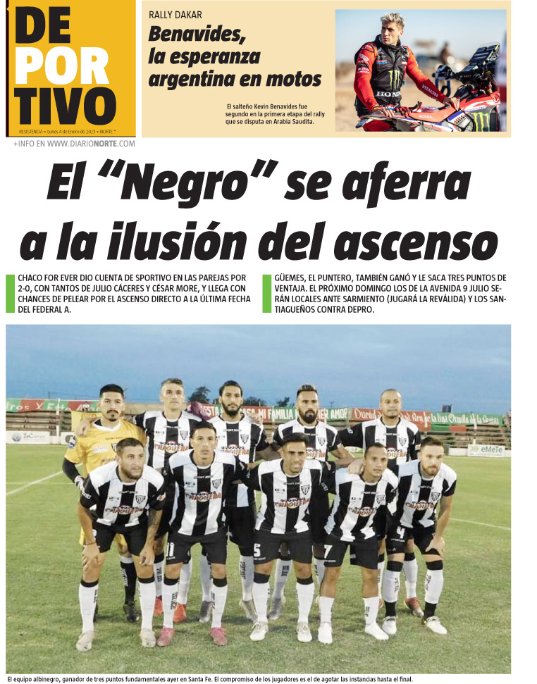 El “Negro” se aferra a la ilusión del ascenso