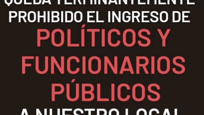 Un bar de Charata prohíbe la entrada a políticos y funcionarios