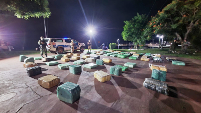 Prefectura secuestró más 1600 kilos de marihuana en Paso de la Patria