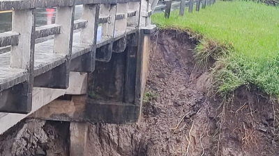 Ruta 12: cortan el tránsito entre Itá Ibaté y Corrientes por peligro de derrumbes en puentes