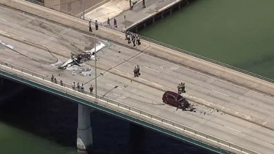 Una avioneta se estrelló contra un puente en Miami