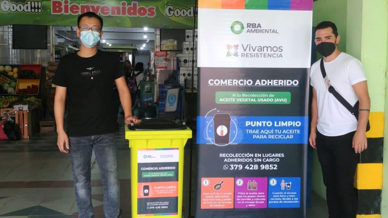 Hay varios puntos de recolección de aceite vegetal usado en la ciudad
