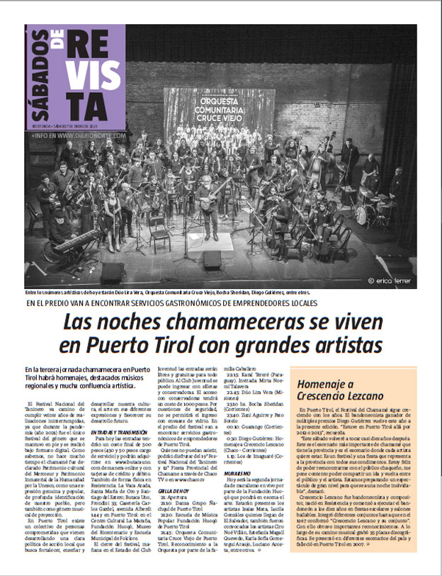 Las noches chamameceras se viven en Puerto Tirol con grandes artistas