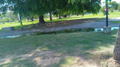 Quejas por pérdida cloacal en el Parque de la Democracia
