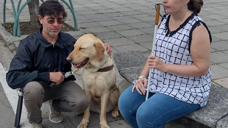 Regresaron con Mariscal, un perro guía que será el mejor amigo para transitar la vida