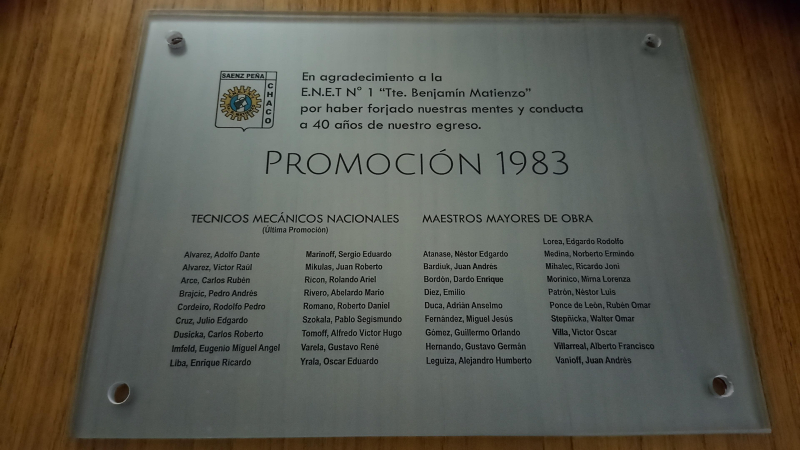 La promo "83 de la ENET 1 de Sáenz Peña cumple 40 años