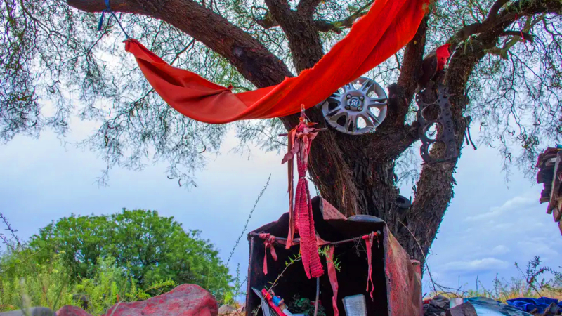Para extranjeros en Argentina: ¿qué son esos santuarios con banderas rojas en las rutas?