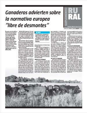 Ganaderos advierten sobre la normativa europea “libre de desmontes”