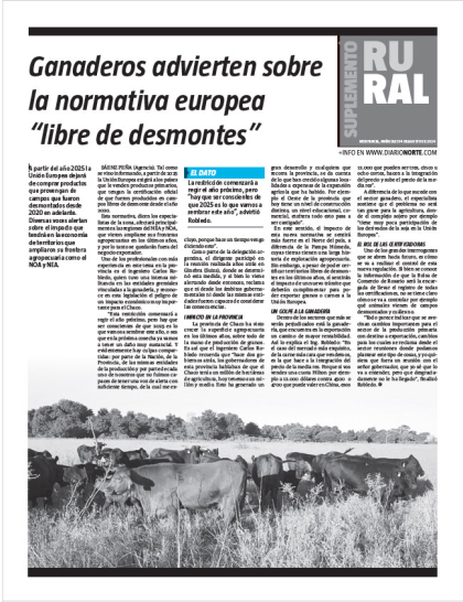 Ganaderos advierten sobre la normativa europea “libre de desmontes”