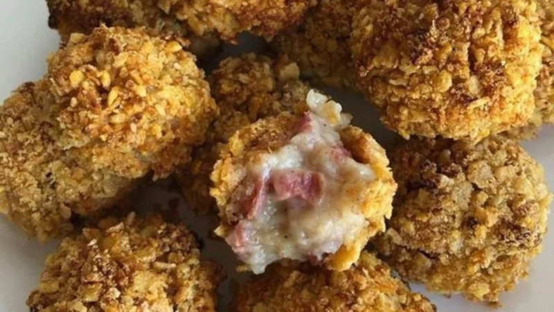 Croquetas de jamón y salsa blanca al horno, más sanas y bien nutritivas