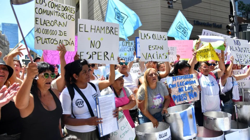 Nueva protesta piquetera para reclamar asistencia para los comedores