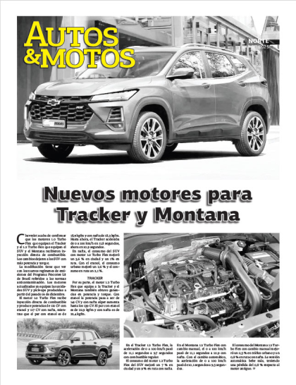 Nuevos motores para Tracker y Montana