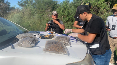 Se escaparon tras descartar más de 13 kilos de marihuana