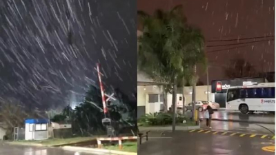 Sorpresa en Buenos Aires por la caída de aguanieve
