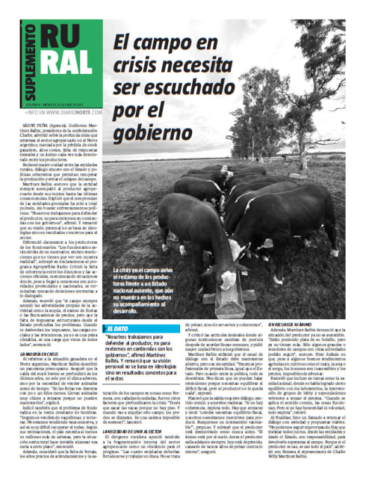 El campo en crisis necesita ser escuchado por el gobierno