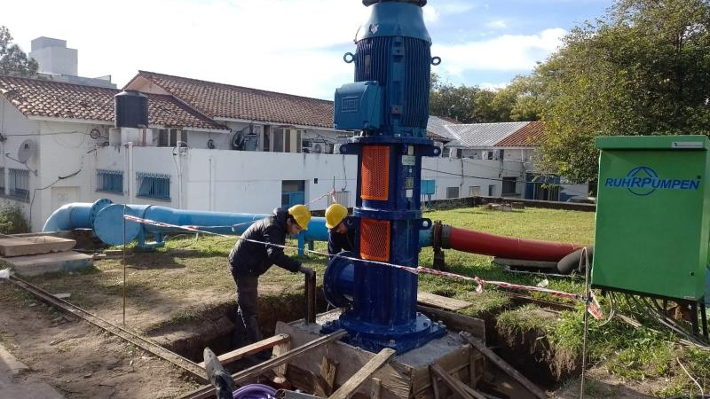 Sameep instaló una nueva bomba en la cisterna central y restableció la presión de agua
