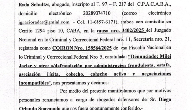 Renunciaron los abogados de Spagnuolo 