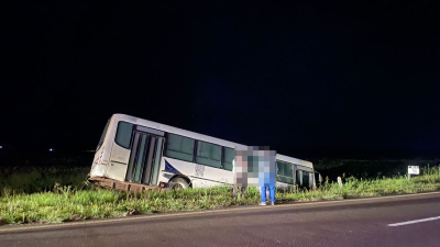 Milagro en la ruta 16: un colectivo cayó a una alcantarilla y no hubo heridos