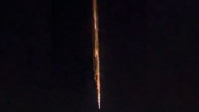 Una gran estela de fuego iluminó la madrugada y sorprendió a vecinos del sur del país