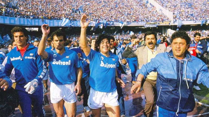 Maradona y su primer Scudetto con Napoli