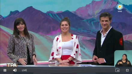 Durante una emición en la TV Pública