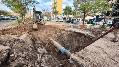 Los trabajos que restan luego de la reparación del caño centenario sobre avenida Las Heras