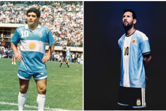 La camiseta de la Selección con la bandera argentina que había sido aprobada para el Mundial 90 y nunca se usó